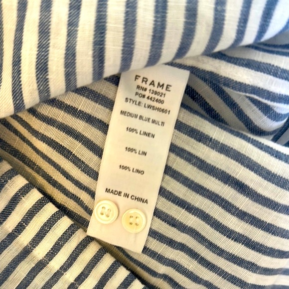 Frame Handkerchief Striped Linen Top - Picture 4 of 6